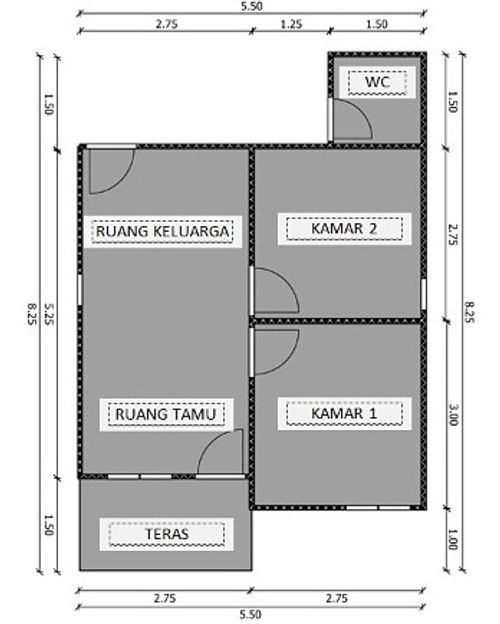 foto denah rumah tipe 36/200 perumahan GRIYA RAFLESIA INDAH