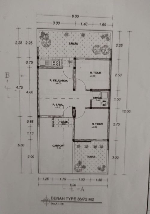 foto denah rumah tipe 36/72 perumahan MARGYNA REGENCY BINANGUN