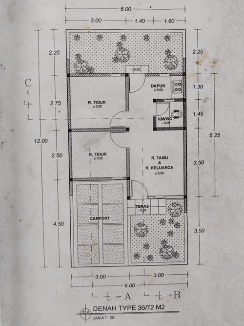 foto denah rumah tipe 36/72 perumahan GRAND SUKAMUKTI INDAH 