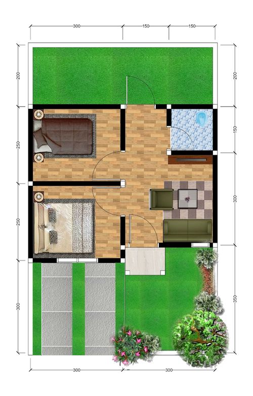 foto denah rumah tipe 30/60 perumahan GRAND MUTIARA