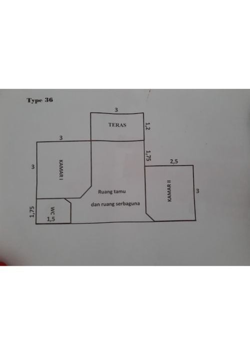 foto denah rumah tipe 36 perumahan Bukit permata hijau