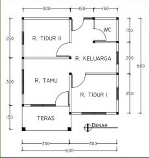 foto denah rumah tipe 36 perumahan DARUSSALAM CERIA