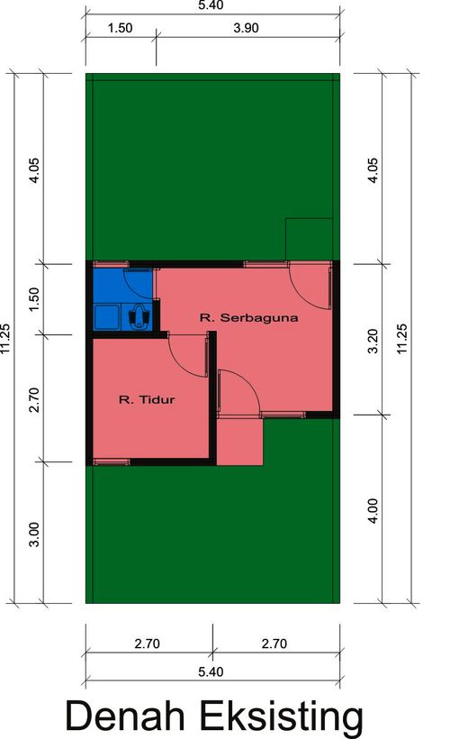 foto denah rumah tipe 22/60 perumahan Griya Permata Cisoka Blok E