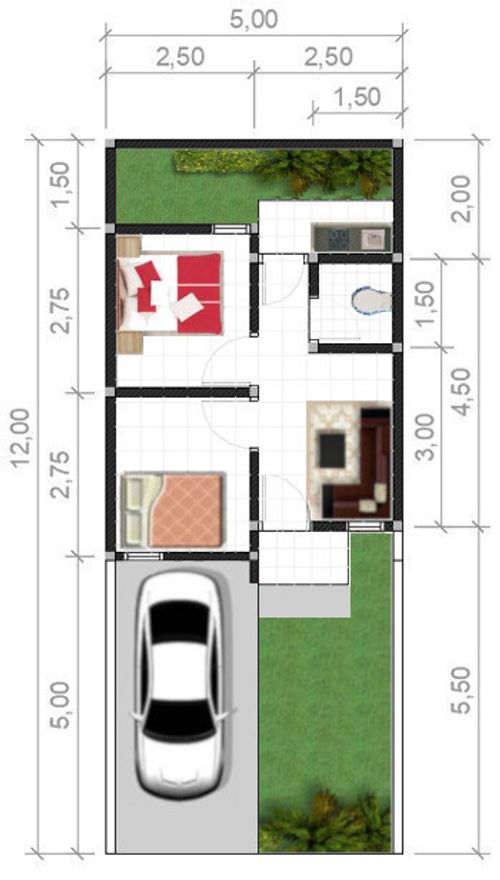 foto denah rumah tipe 29/60 perumahan GRAND PERMATA RESIDENCE 2