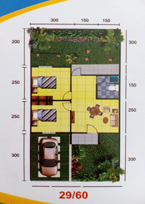 foto denah rumah tipe 29 perumahan Cluster mutiara korelet2