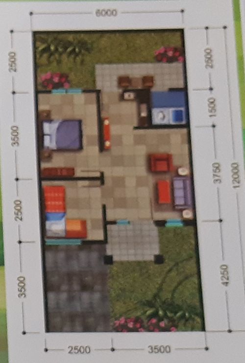 foto denah rumah tipe 36 perumahan VILLA PATTALLASSANG INDAH III