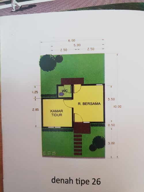 foto denah rumah tipe 26/72 perumahan Permata sindang panon