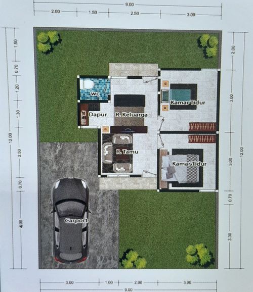 foto denah rumah tipe 36 perumahan Graha Padma Raya