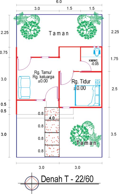 foto denah rumah tipe 22/61 perumahan Lentera Karangroto Permai