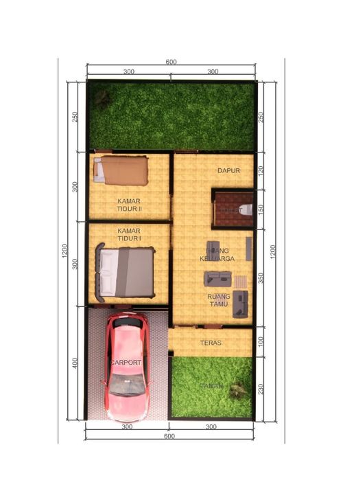foto denah rumah tipe 36/90 perumahan PANORAMA GARDEN