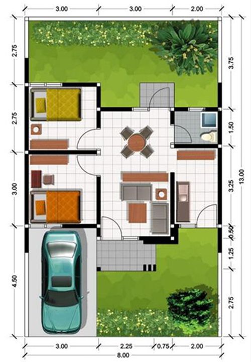foto denah rumah tipe 45/84 perumahan Griya Parhon Regency