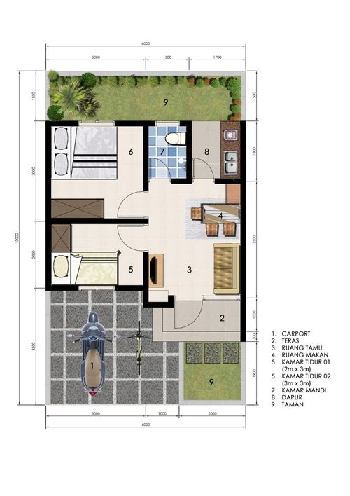 foto denah rumah tipe Subsidi perumahan Nakula residence