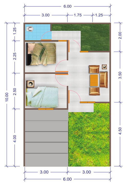 foto denah rumah tipe 6m x 10m perumahan TELAGA HARMONY RESIDENCE