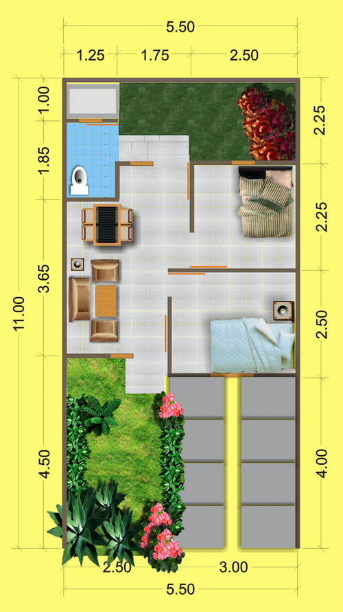 foto denah rumah tipe 5,5m x 11m perumahan TELAGA HARMONY RESIDENCE