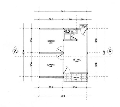 foto denah rumah tipe RSH perumahan berkat melati residence tahap 2