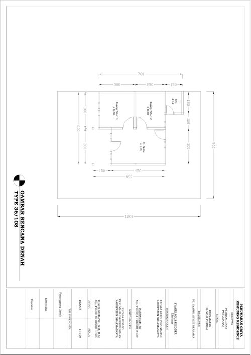 foto denah rumah tipe 36 perumahan Kemuning Residence