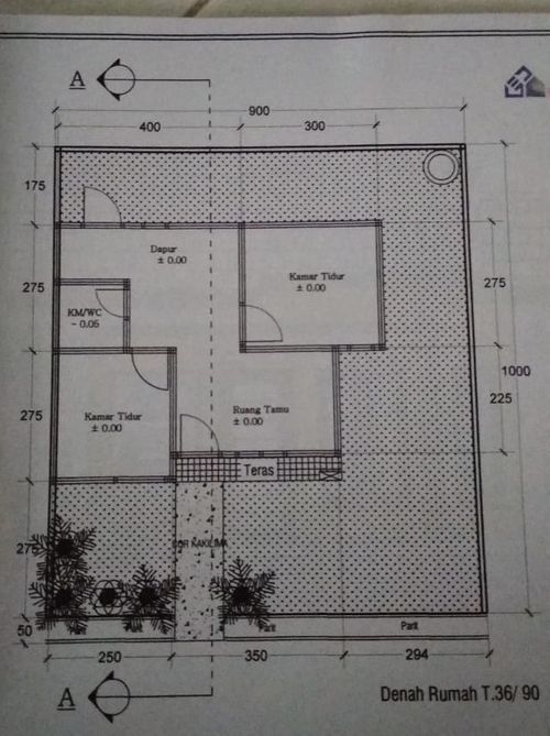 foto denah rumah tipe 36/90 (Subsidi) perumahan Bumi Nuansa Kenten