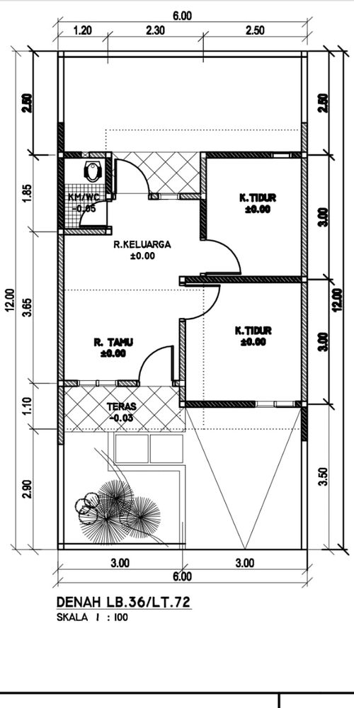 foto denah rumah tipe 36/72 perumahan GRIYA KEIKO SEJAHTERA