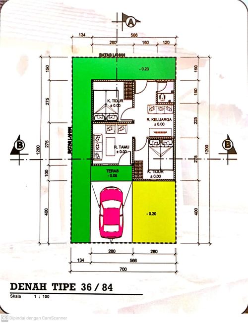 foto denah rumah tipe 36/84 perumahan Alam Sejahtra Residence