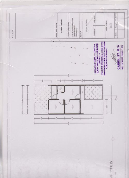 foto denah rumah tipe 27/60 perumahan Wijaya Kusuma