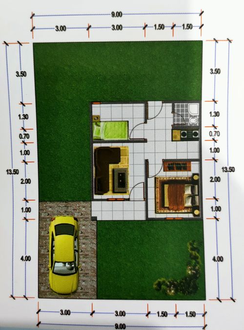 foto denah rumah tipe 36/121 perumahan Berkah Kandang Mas 3