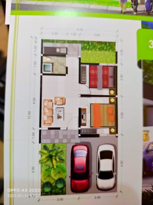 foto denah rumah tipe 36/72 perumahan GRAND EMERALD PANDANWANGI 2