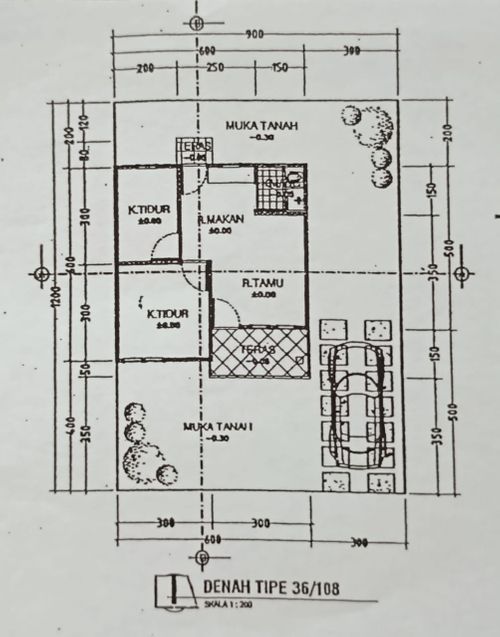 foto denah rumah tipe 36/108 perumahan BELA BERLIAN RESIDENCE 4
