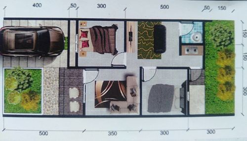 foto denah rumah tipe 45/87 perumahan Menjangan indah