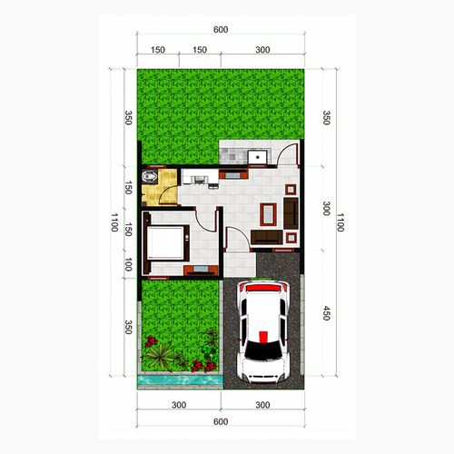 foto denah rumah tipe 22/66 perumahan Benteng Royal Residence