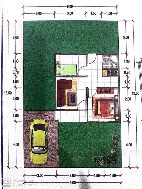 foto denah rumah tipe 36/121 perumahan GRIYA DUTA KANDANG MAS