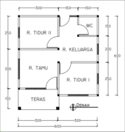 foto denah rumah tipe 36 perumahan DARUSSALAM RAYA