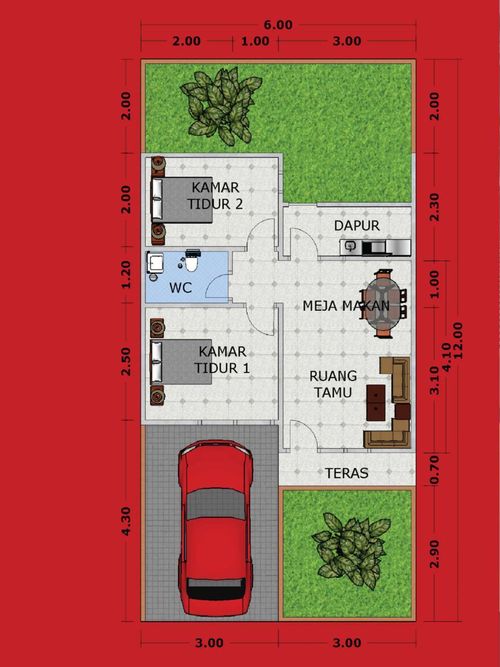 foto denah rumah tipe 34 perumahan JOHOR MEDAN