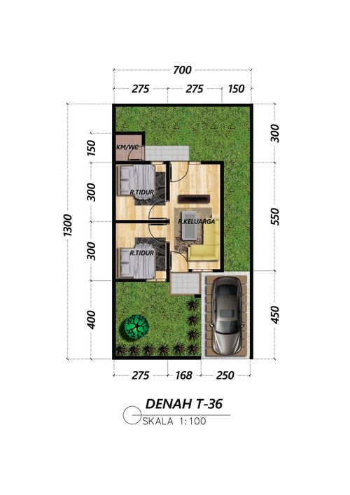 foto denah rumah tipe 36 perumahan Mayang gemilang