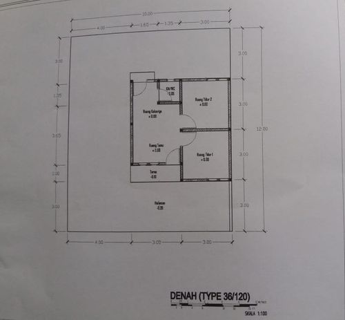 foto denah rumah tipe 36/120 perumahan PERMATA BENTIRING ASRI