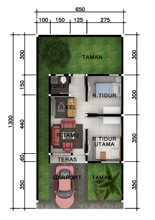 foto denah rumah tipe 36/84 perumahan CATUR RESIDENCE