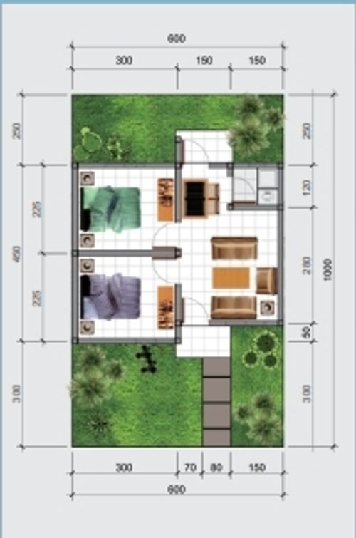 foto denah rumah tipe 27/60 perumahan GRAHA KAMOJING PERMAI