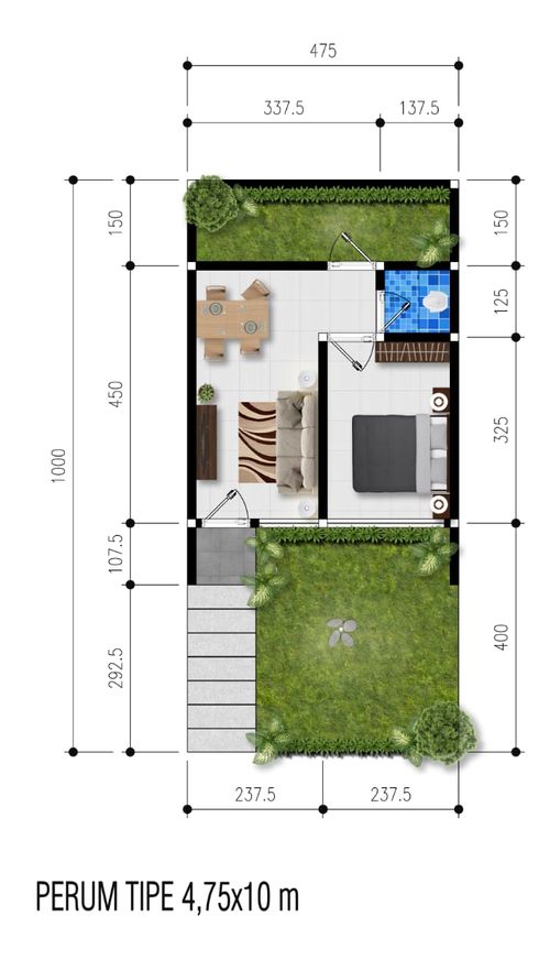 foto denah rumah tipe subsidi perumahan Taman Lily