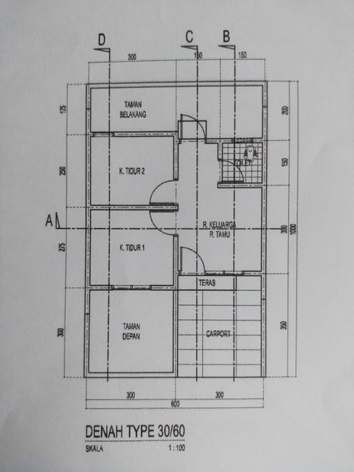 foto denah rumah tipe 30/60 perumahan Bukit Sukasari Residence