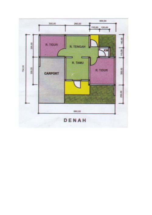 foto denah rumah tipe RUMAH SUBSIDI perumahan TAMAN ANGGREK LANGUT