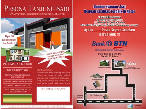 foto denah rumah tipe standar perumahan PESONA TANJUNG SARI