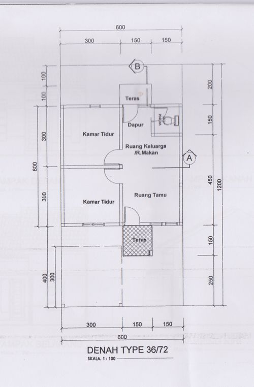 foto denah rumah tipe 36/72 perumahan SAWITTO INDAH 4