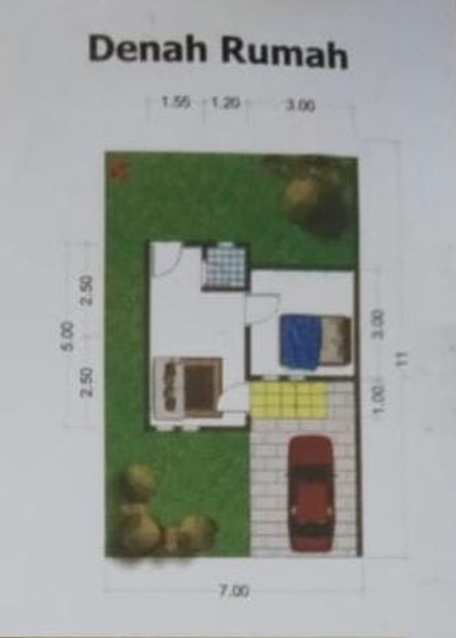 foto denah rumah tipe 24/75 perumahan GRAHA AL HAJAT 