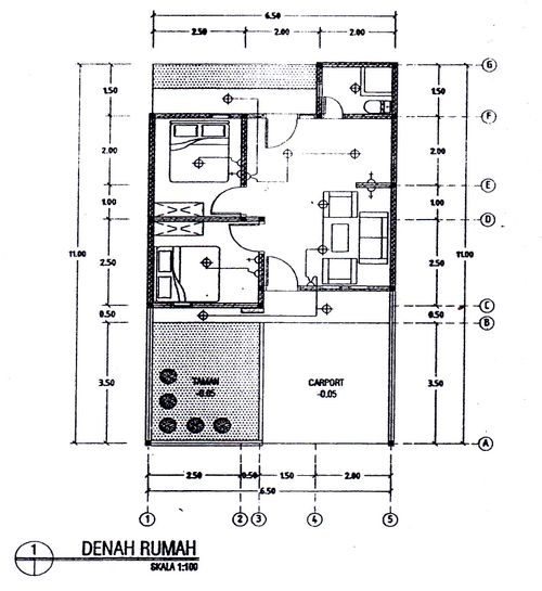 foto denah rumah tipe 36/71 perumahan Cikondang Regency 2