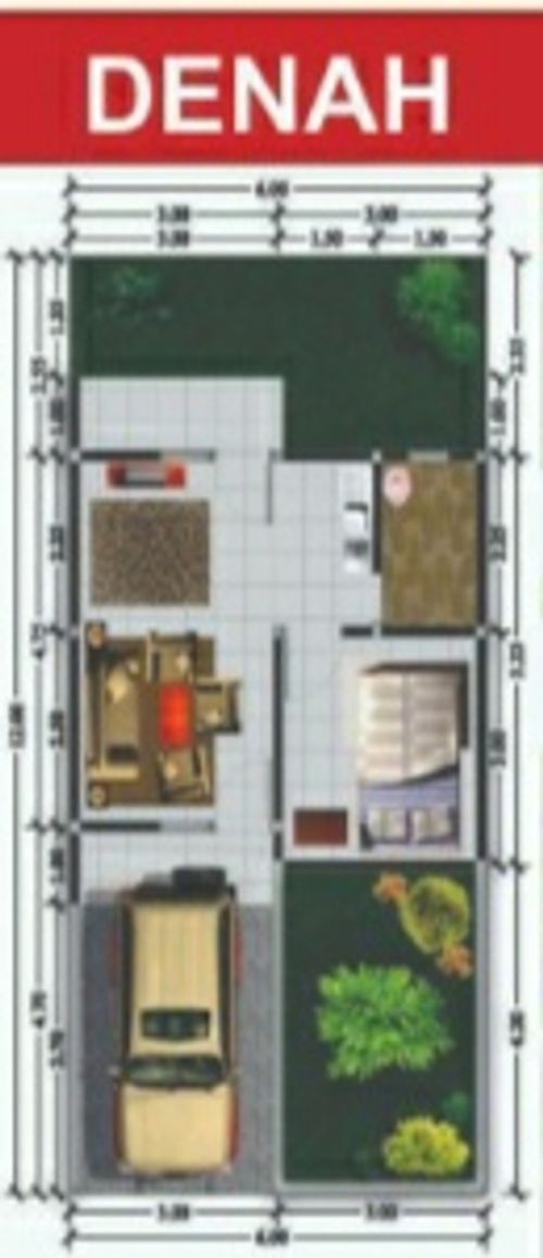 foto denah rumah tipe 30/72 perumahan ALAM JAYA RESIDENCE
