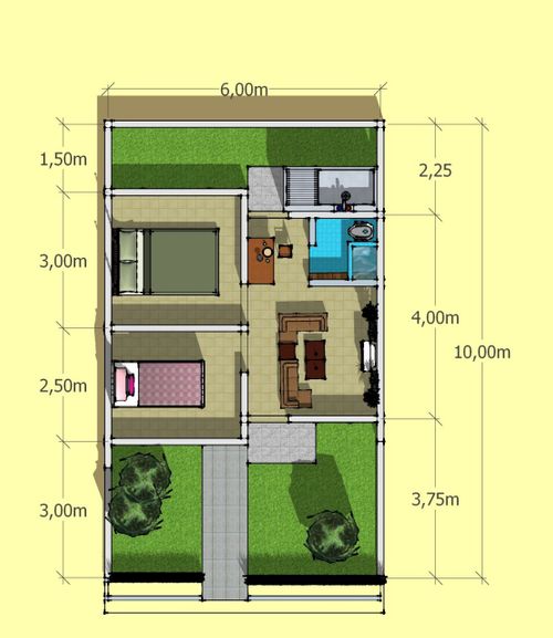 foto denah rumah tipe 31,5/60 perumahan Pondok Walantaka Indah