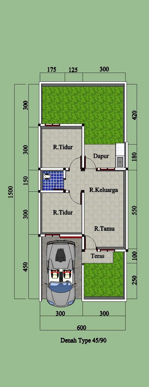 foto denah rumah tipe 40/90 perumahan Bumi Nata Endah