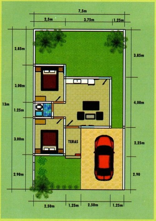 foto denah rumah tipe 36/97 perumahan GRAND BOULEVARD REGENCY