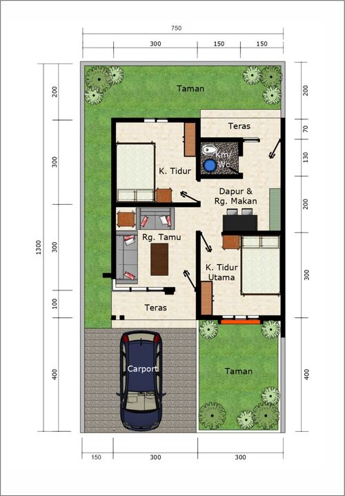 foto denah rumah tipe 36/97 perumahan GRAND BOULEVARD REGENCY