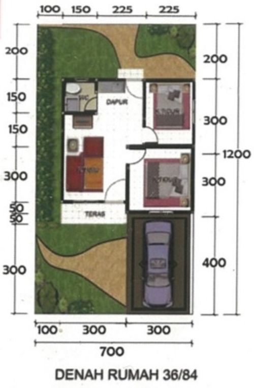 foto denah rumah tipe 36 perumahan Perumahan Hartamas Residence