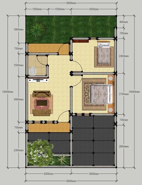 foto denah rumah tipe Dafodil Subsidi 150,5 perumahan Kiara Garden 2